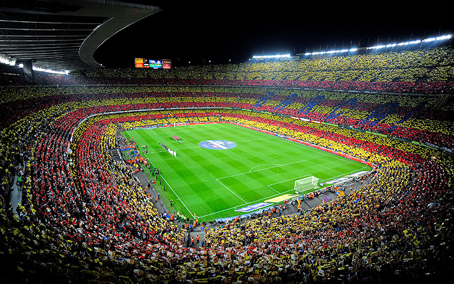 Fotbalový stadion Camp Nou v Barceloně