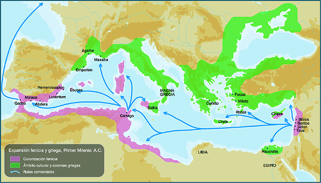 Fénická a řecká kolonizace Středomoří
