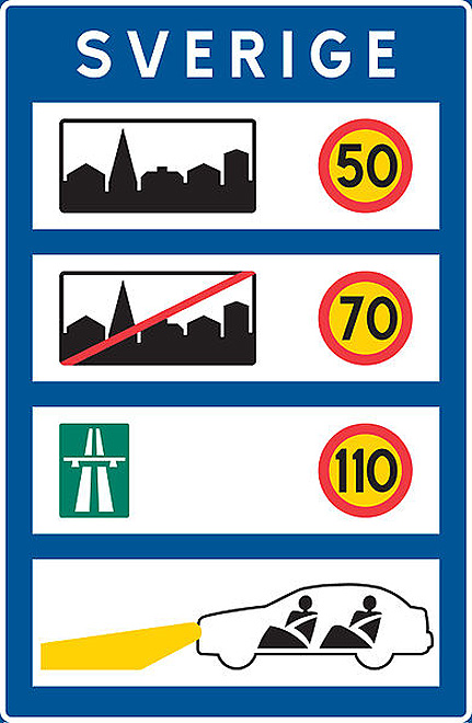 Maximální povolená rychlost ve Švédsku