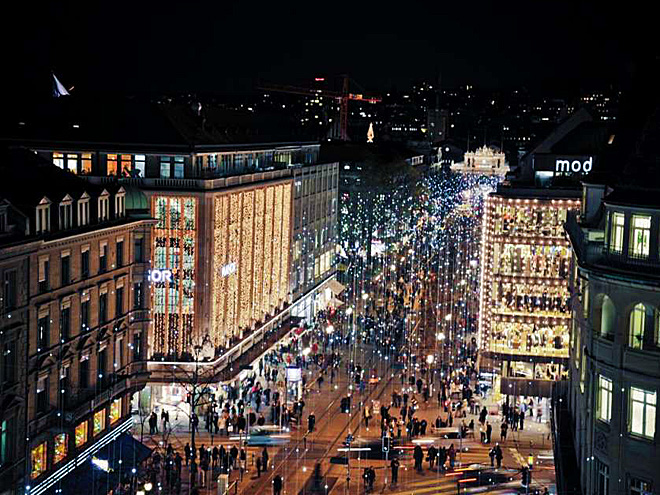 Bahnhofstrasse patří k nejprestižnějším nákupním ulicím v Evropě