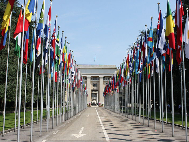 Palác národů v Ženevě je sídlem OSN