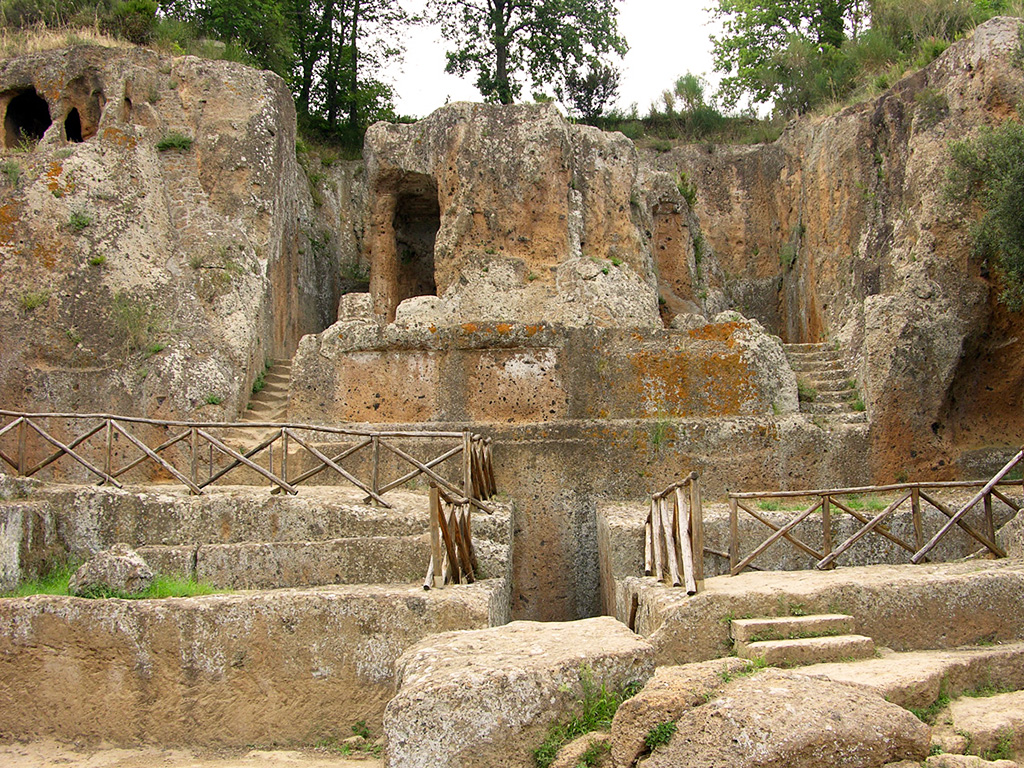 Hildebrandova hrobka etruské nekropole nedaleko Sovany