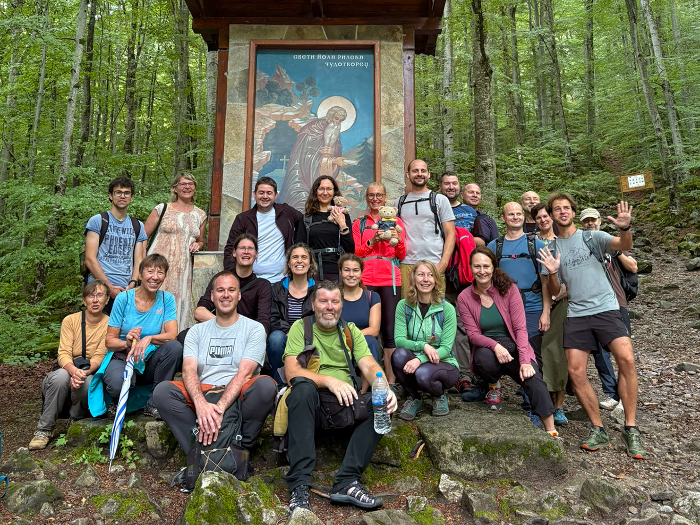 Skupinová fotka s Ivanem Rilským – zakladatelem Rilského monastýru