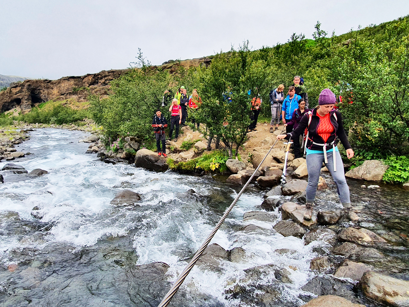 Přechod či brodění řek není na Islandu nic neobvyklého