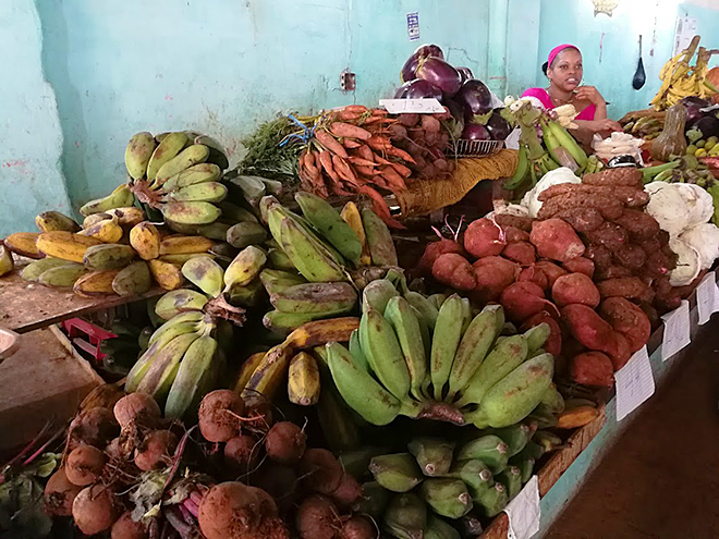 Kubánská tržnice nabízí nepřeberné množství exotického ovoce a zeleniny  