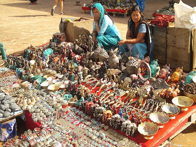 Káthmándské tržiště se suvenýry
