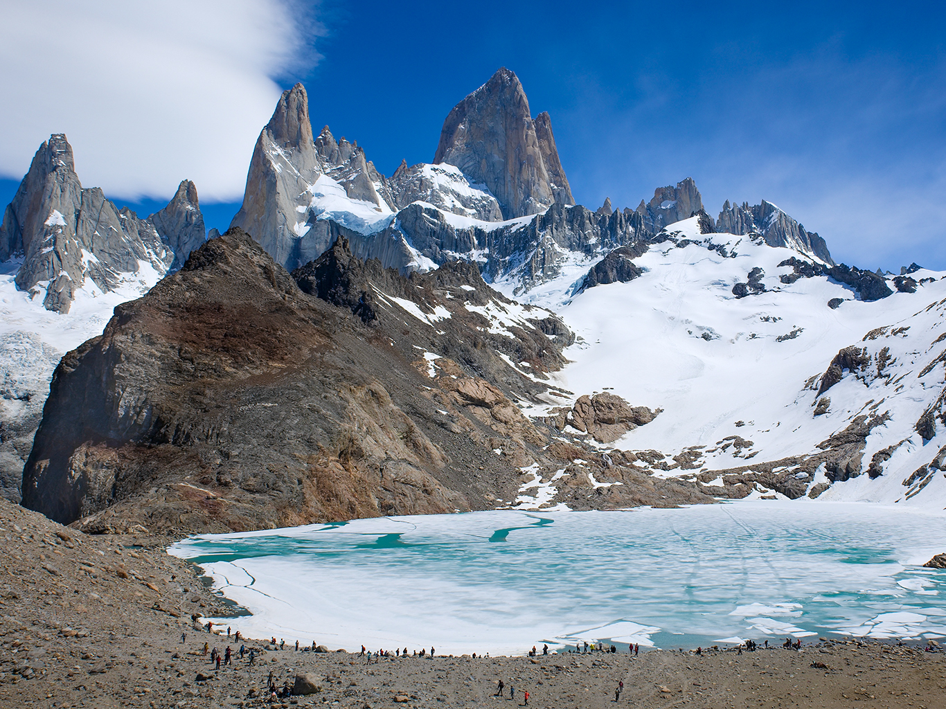 Monte Fitz Roy, jeden z nejkrásnějších horských štítů Patagonie