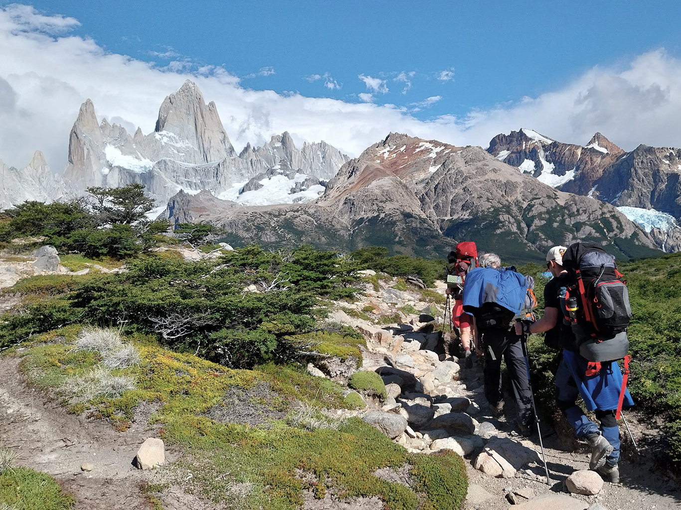 Přechod natěžko do kempu pod vrchol Fitz Roy v NP Los Glaciares