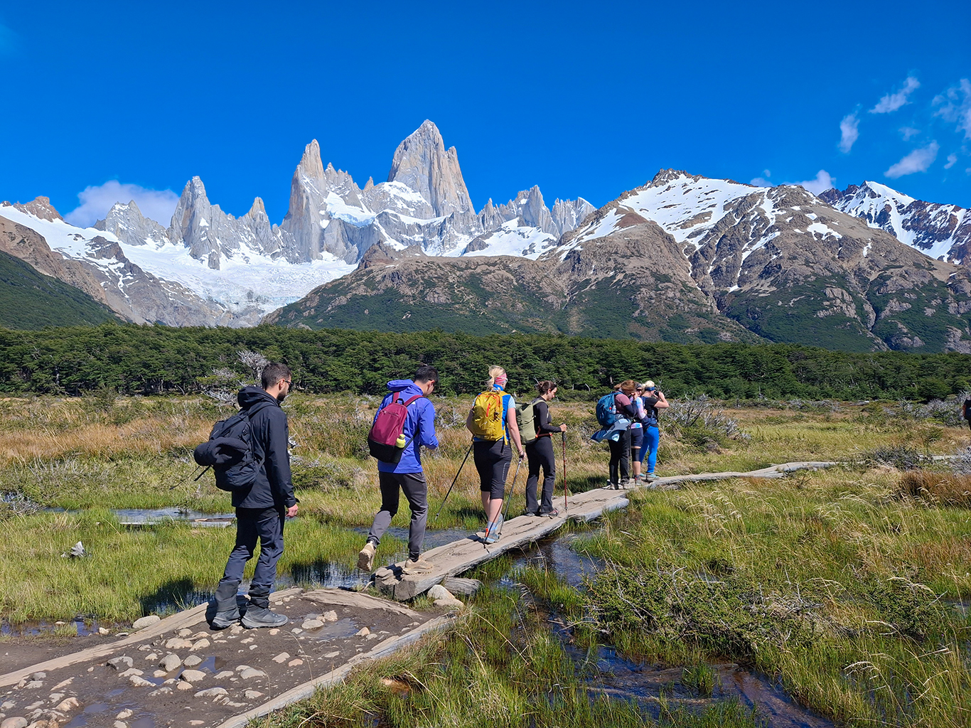 Majestátní vrchol Fitz Roy je jednou z dominant NP Los Glaciares