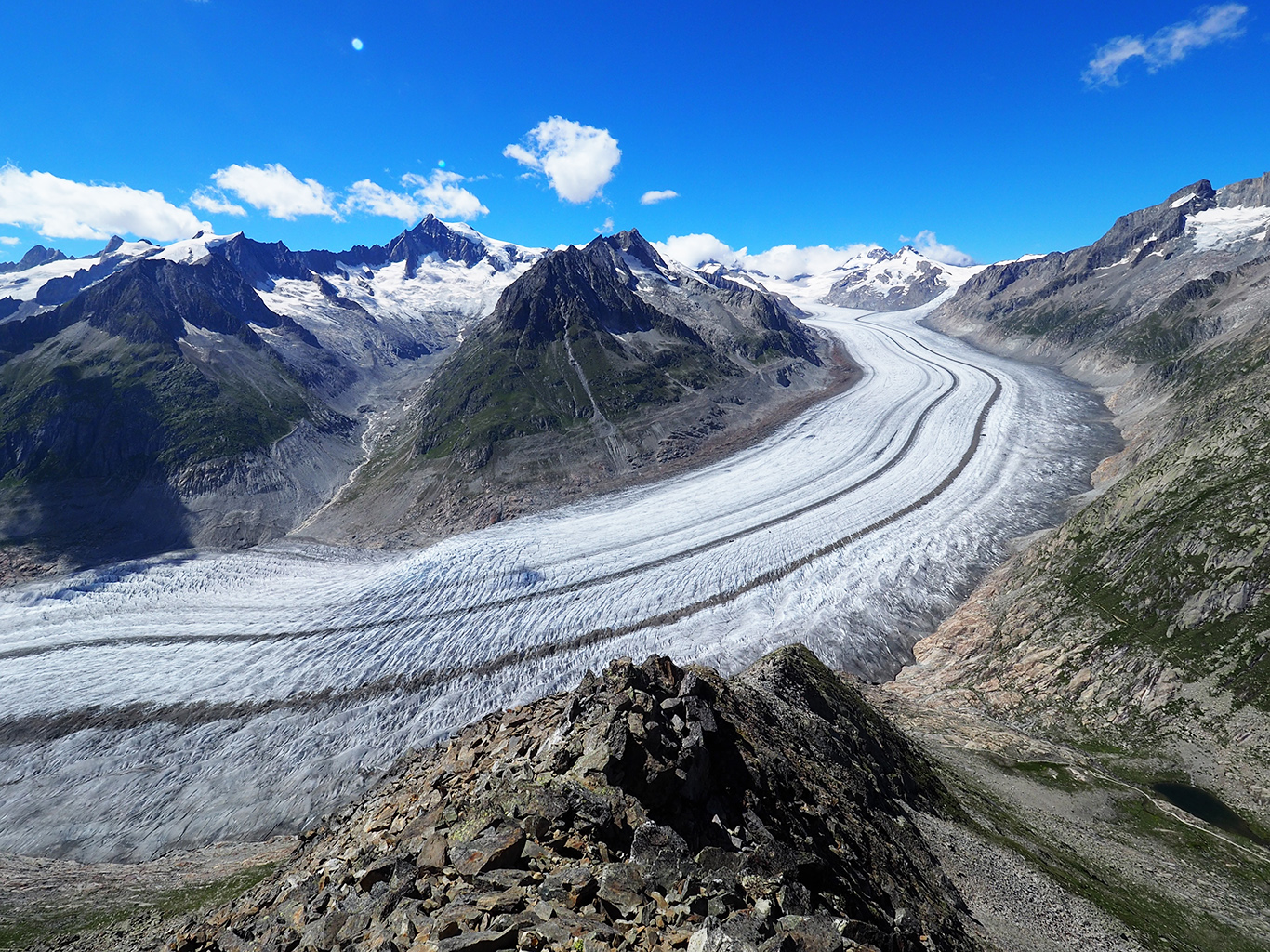 Aletschský ledovec je zařazený na Seznam UNESCO