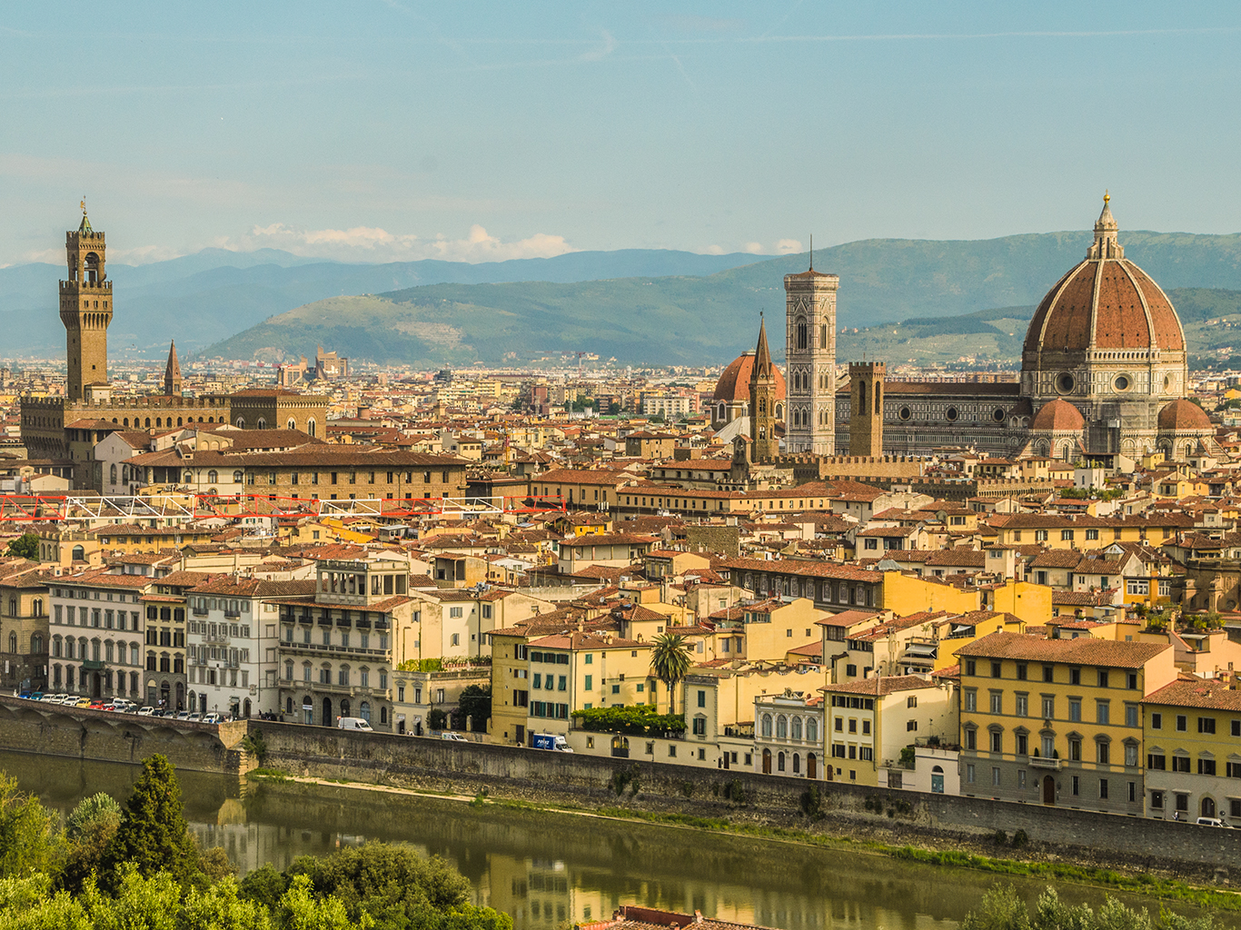 Odpolední slunce nad Florencií z Piazza Michelangelo 