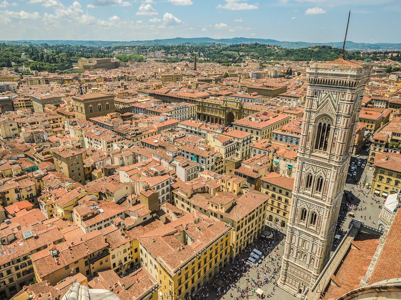 Majestátní pohled na Florencii z Giottovy zvonice