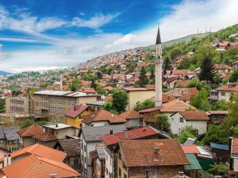 Pohled na hlavní město Bosny a Hercegoviny Sarajevo