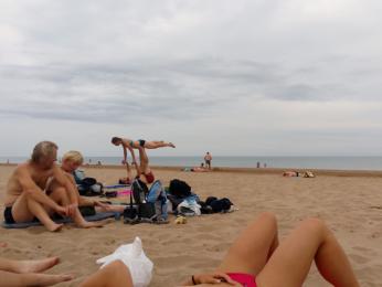 Relax na pláži v letovisku Narbonne-Plage