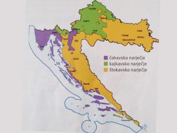 V Chorvatsku se nářečí zjednodušeně rozlišují podle slova „co – što“ 