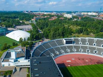 Olympijský stadion při pohledu z vyhlídkové věže