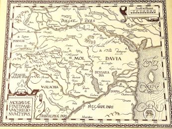 Mapa historické Moldávie odpovídající roku 1541