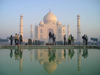 Tádž Mahal je prý nejkrásnější při rozbřesku