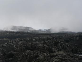 Krajina pod sopkou Eyjafjallajökull v červenci 2010