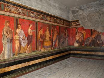 Výborně zachovalá pompejská nástěnná malba