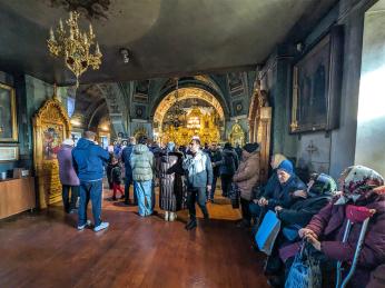 Ranní vánoční bohoslužba v&nbsp;klášteře Ciuflea v&nbsp;centru Kišiněva