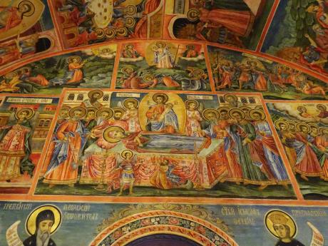 Fresky v Preobrazenském klášteře jsou přisuzovány mistru Zachari Zografovi