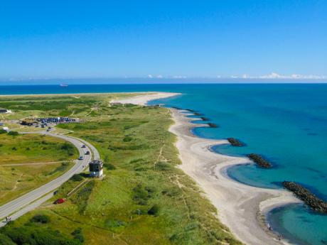 Mys Grenen leží nedaleko městečka Skagen