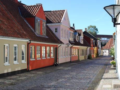 Malebná historická ulička města Odense