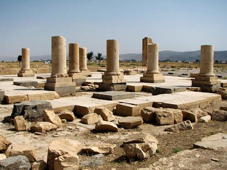 Pozůstatky paláců starověkého perského města Pasargad