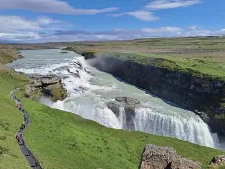 Dvojitá kaskáda vodopádu Gullfoss