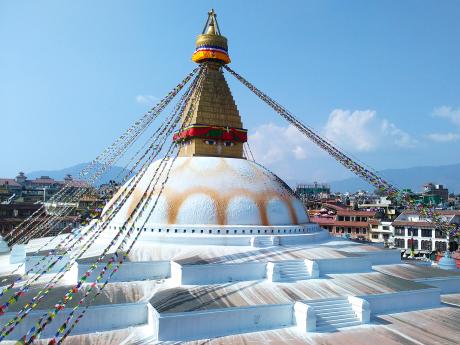 Bouddhanath je nejvýznamější buddhistický chrám na světě mimo Tibet
