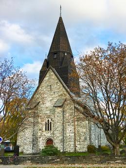 Kostel Vangskyrkja v norském městě Voss