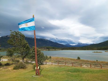 Pohled na řeku Lapataia v NP Tierra del Fuego