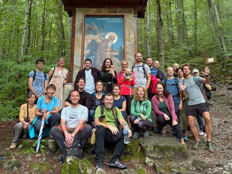 Skupinová fotka s Ivanem Rilským – zakladatelem Rilského monastýru