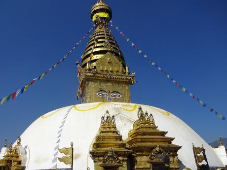 Hlavní stupa buddhistického chrámu Swayabhunáth v Káthmándú