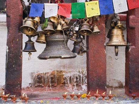 Buddhistický areál v Boudhanáthu je plný fotogenických zákoutí