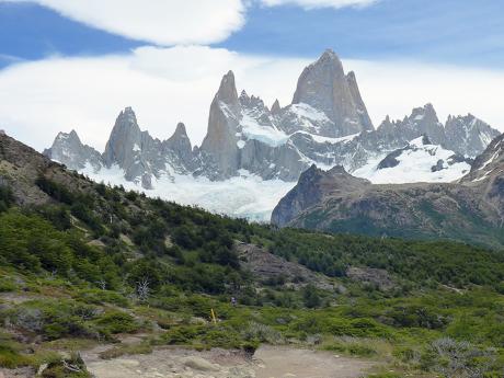 Majestátní Monte Fitz Roy může být pod sněhem i v létě