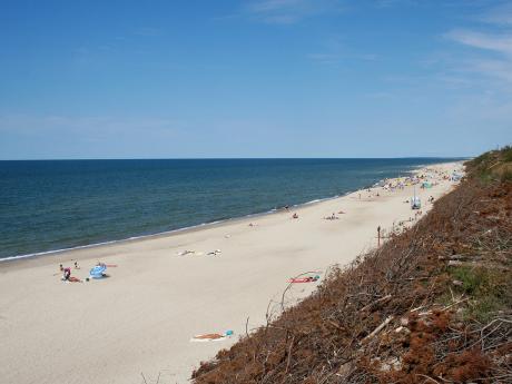 Dlouhé písečné pláže Baltského moře na Kurské kose