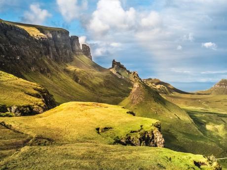 Krajinné útvary Quiraing na ostrově Skye