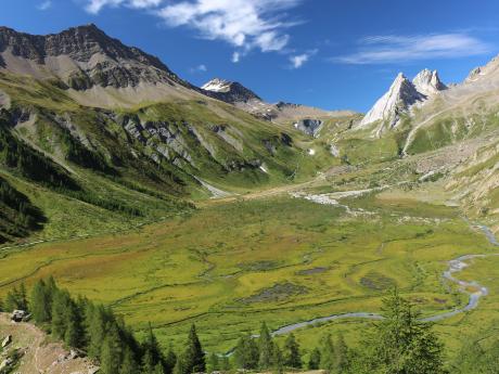 Údolí Val Veny leží nedaleko města Courmayeur