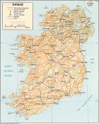 Mapa reliéfu Irska ke stažení
