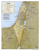 Mapa reliéfu Izraele a Palestiny ke stažení