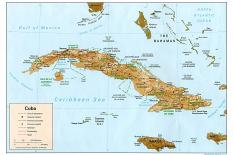 Mapa reliéfu Kuby ke stažení