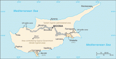 Politická mapa Kypru ke stažení