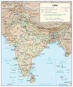Mapa reliéfu Indie ke stažení