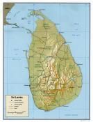 Mapa reliéfu Srí Lanky ke stažení