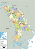 Politická mapa Moldavska ke stažení