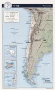 Mapa reliéfu Chile ke stažení