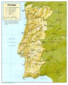 Mapa reliéfu Portugalska ke stažení