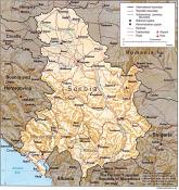 Mapa reliéfu Srbska ke stažení